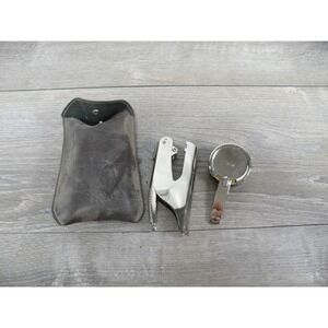 Ideal Modern Desk Embosser Seal Press with Leather Pouch Office Document Notary